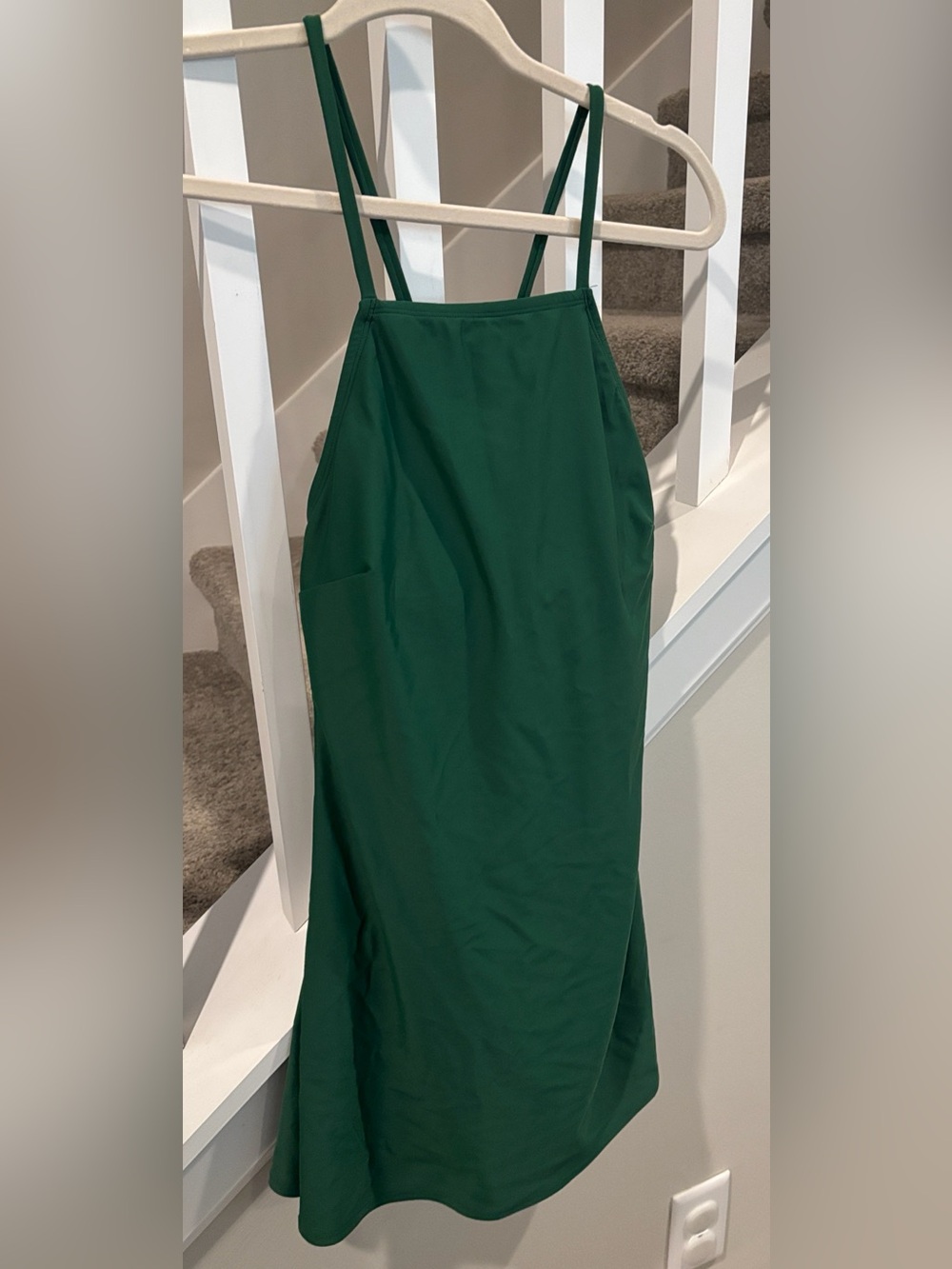Kona Sol Emerald Green Midi Slip/Swim with Spaghetti Straps